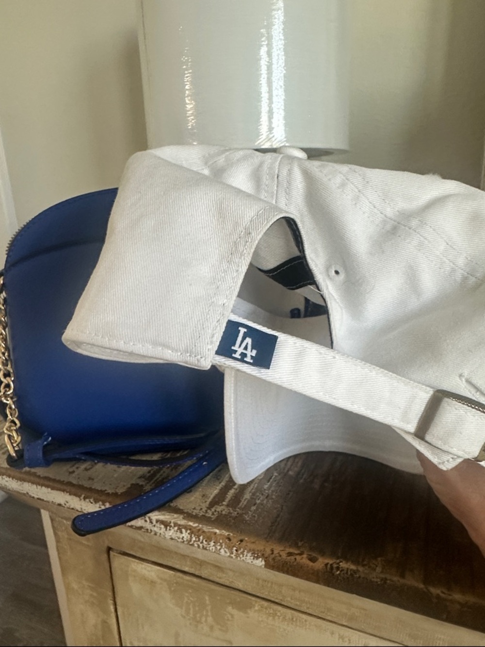 LA Dodger Blue  Crossbody Bag with White LA Baseball Cap 💙 - Picture 5 of 10